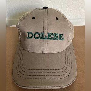 Dolese Embroidered Logo Brown Trucker’s Adjustable Strapback Hat Ball Cap Cobra